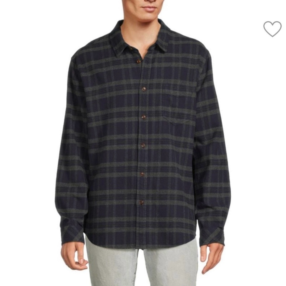 NWT RAILS Forrest Plaid Flannel Shirt Navy blue/cedar